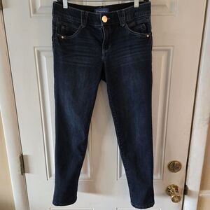 Democracy Ab solution Dark Wash Skinny Jeans Womens 6 Cropped Mid Rise Stretch